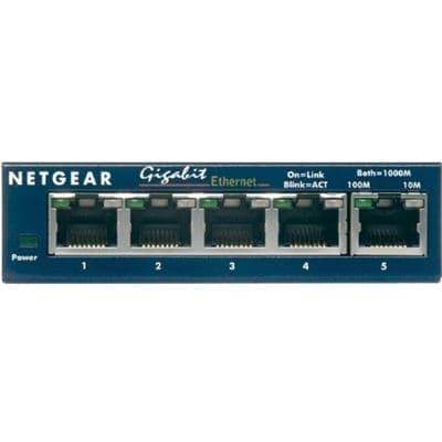 NETGEAR ProSafe 5-port Gigabit Switch Unmanaged Desktop Sized GS105AU