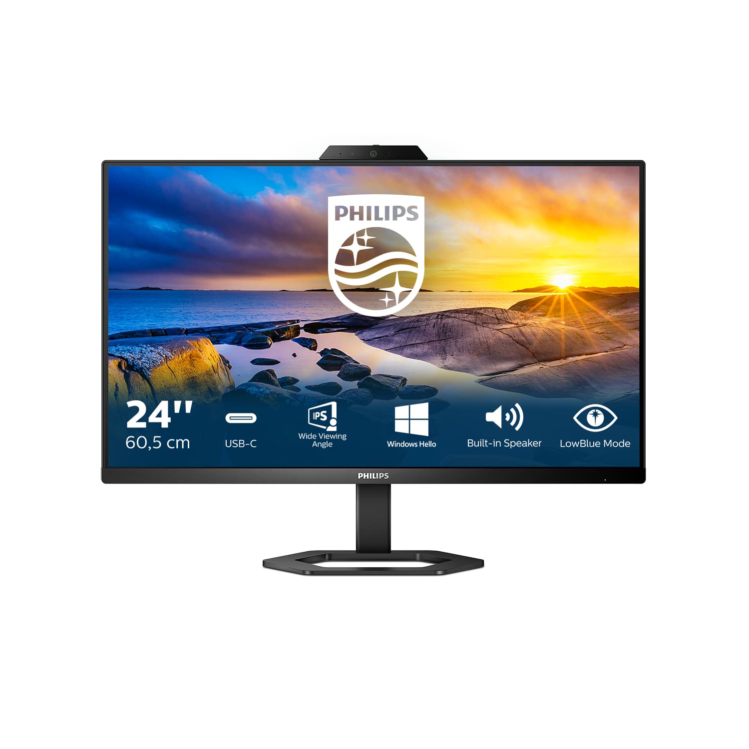 PHILIPS PHILIPS 24E1N5300HE/75 24" 16:9 1080P FHD IPS LCD,4MS,HDMI,DP,USB-C,USB,CAM,SPKR,H/ADJ,4YR 24E1N5300HE