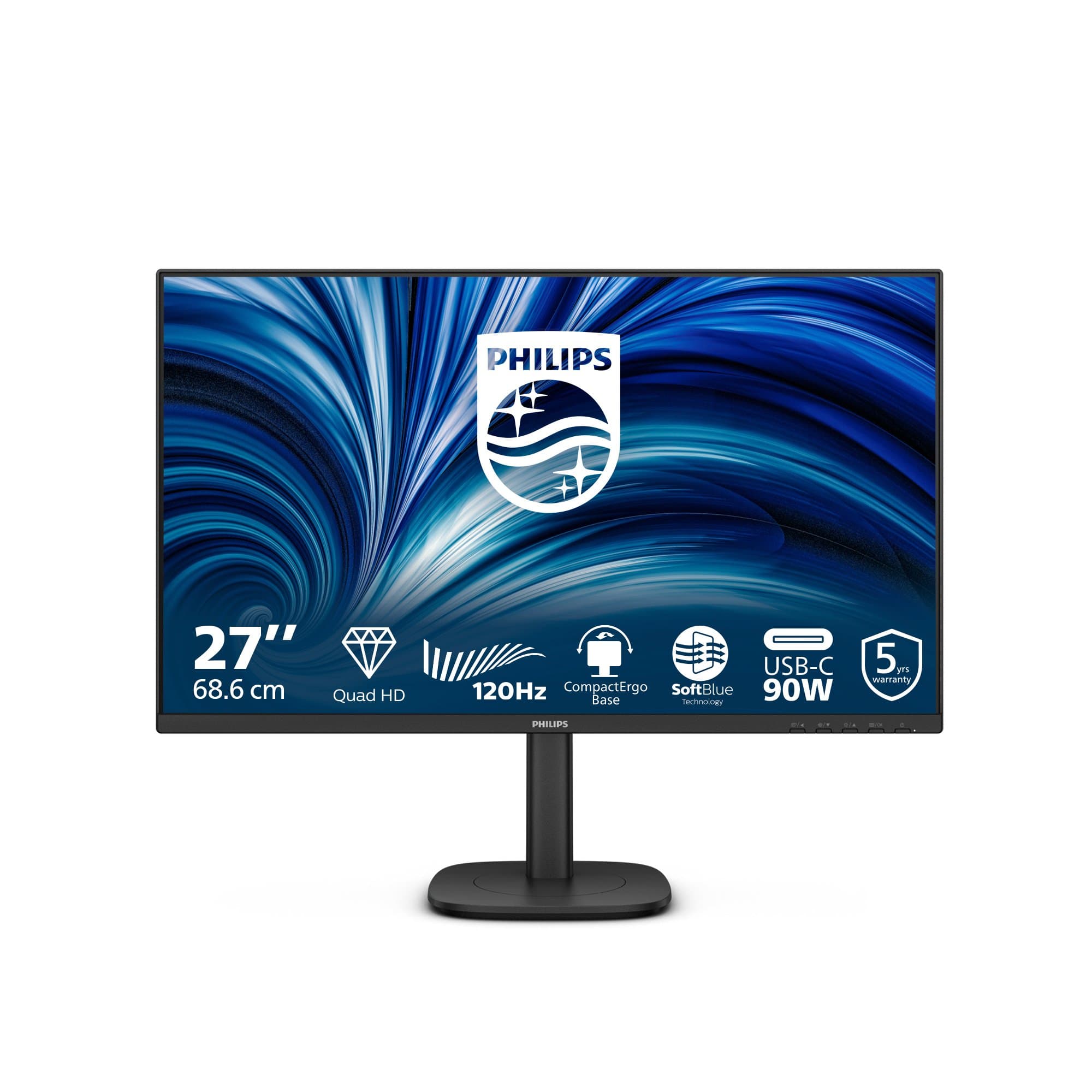 PHILIPS PHILIPS 27B2U3601/75 27" 16:9 QHD IPS LED 120HZ,4MS,USB-C DOCK,HDMI,DP/OUT,SPKR,H/ADJ,4YR 27B2U3601