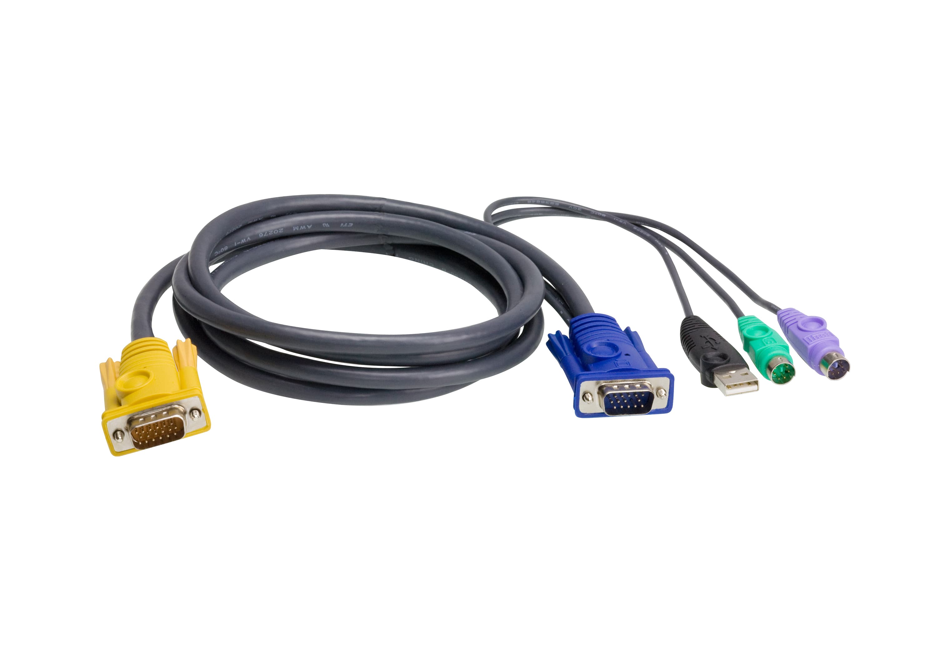 ATEN ATEN 3.0M 3IN1 VGA, PS/2 + USB CONSOLE KVM CABLE SPHD-15M 2L-5303UP