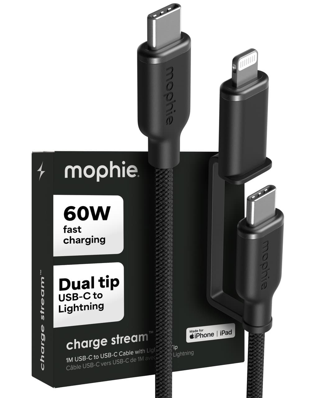 ZAGG ZAGG mophie Chargestream switch tip cable, C-C-LTG, 1M Black 409916690