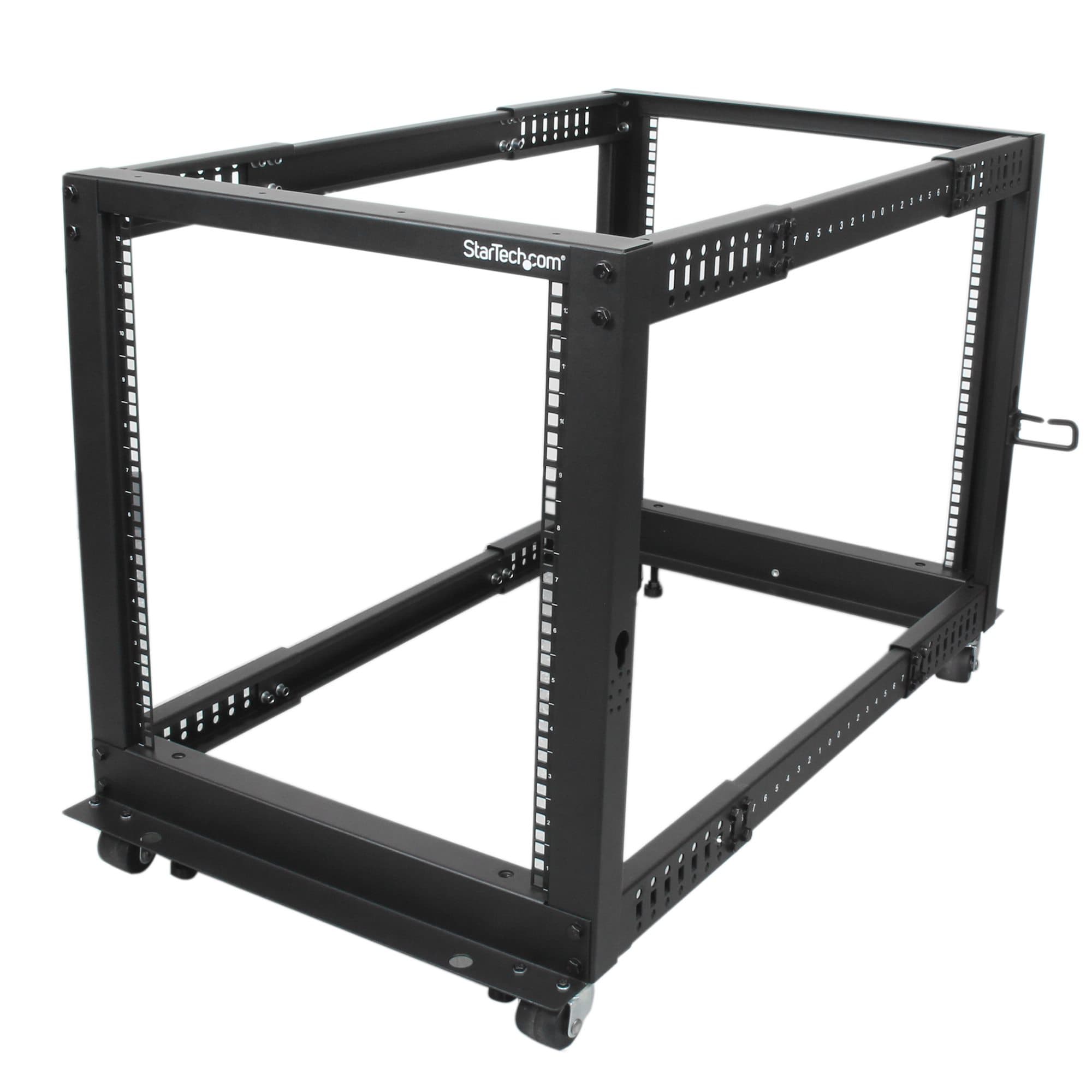 STARTECH STARTECH.COM 19" 12U OPEN FRAME SERVER RACK MOBILE ADJUSTABLE DEPTH 22-40" 2 YR 4POSTRACK12U