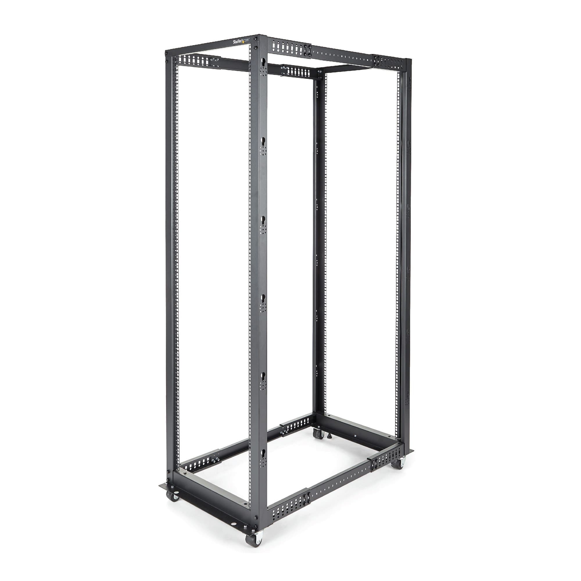 STARTECH STARTECH.COM 19" 42U OPEN FRAME SERVER RACK MOBILE ADJUSTABLE DEPTH 22-40" 2 YR 4POSTRACK42