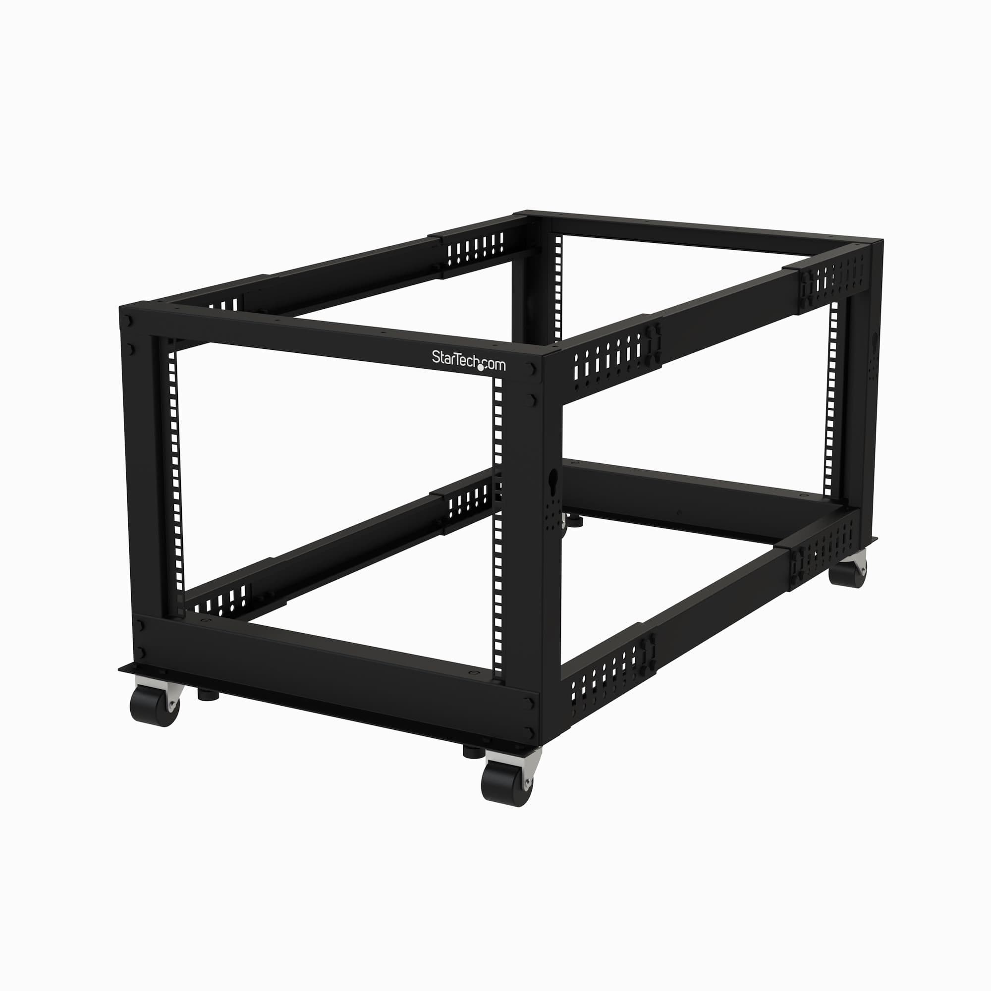 STARTECH STARTECH.COM 19" 8U OPEN FRAME SERVER RACK MOBILE ADJUSTABLE DEPTH 56-102CM 2 YR 4POSTRACK8U