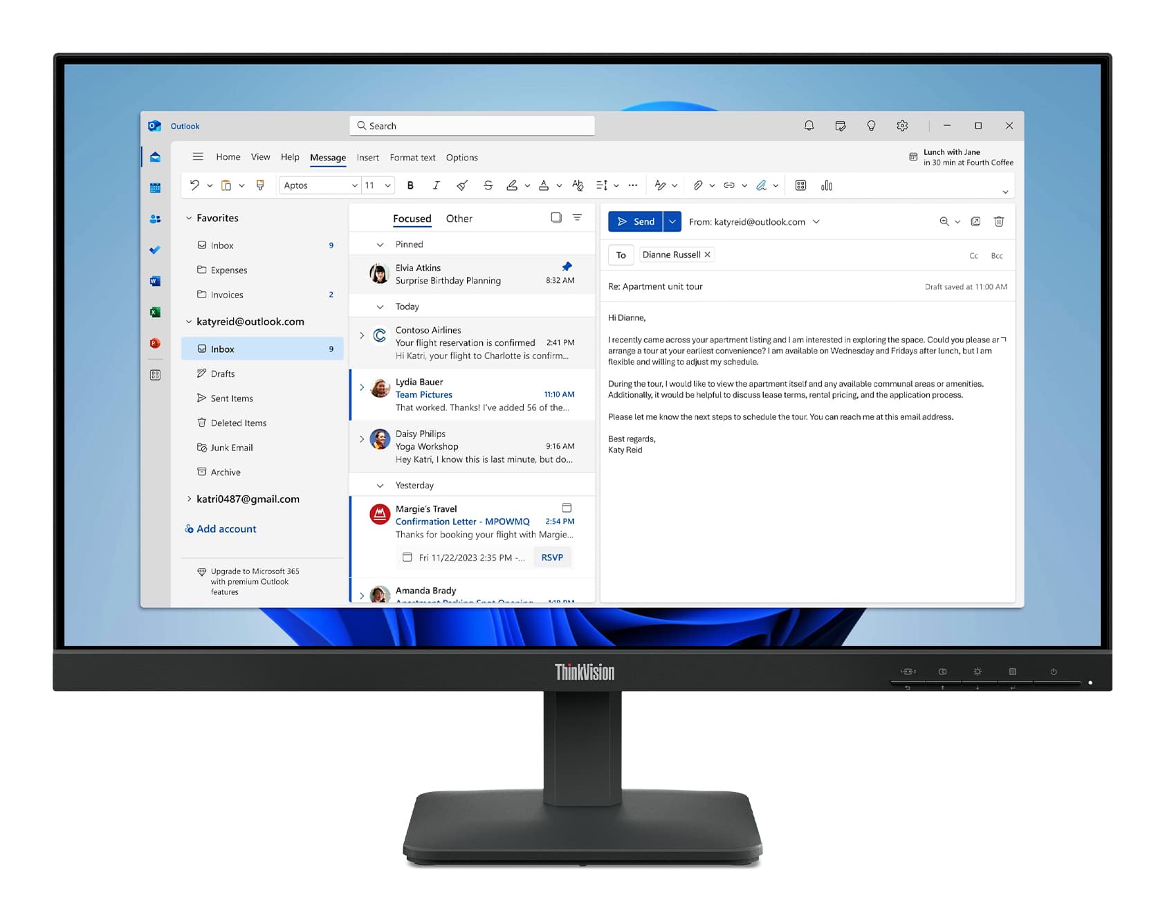 LENOVO LENOVO S24-4E 23.8" FHD (16:9), 1920x1080, VGA+HDMI, TILT STAND, CABLES, 3YR 64B5KAR1AU