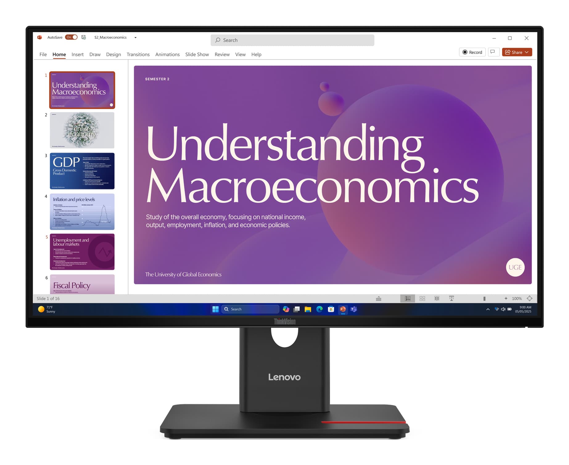 LENOVO LENOVO T24D-40 23.8" IPS, FHD (16:9), DP+HDMI+USB TYPE-C, DPOUT, RJ45, PD UP TO 96W, 3YR 64B9GAR1AU