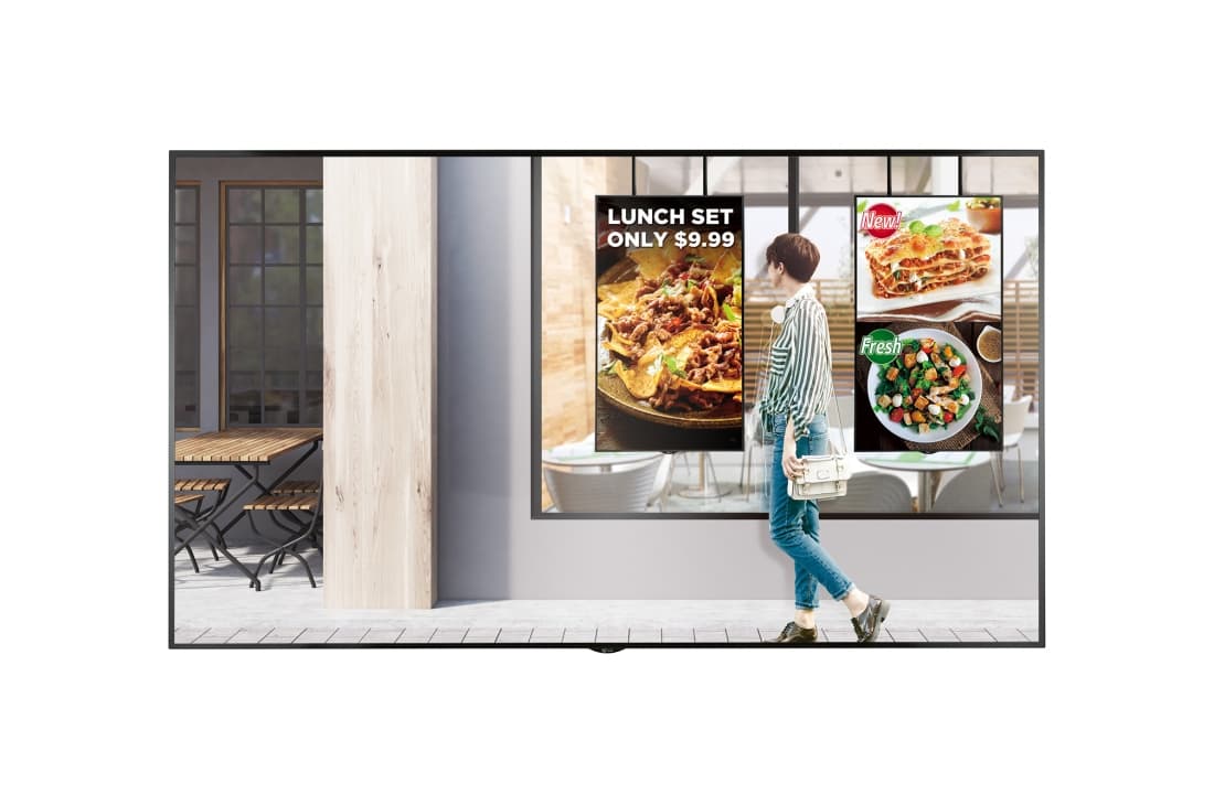 LG LG 75", UHD, 16:9, 2500NIT, FANLESS, DUAL ORIENTATION, WEBOS WINDOW FACING HIGHBRIGHT PANE 75XS2E