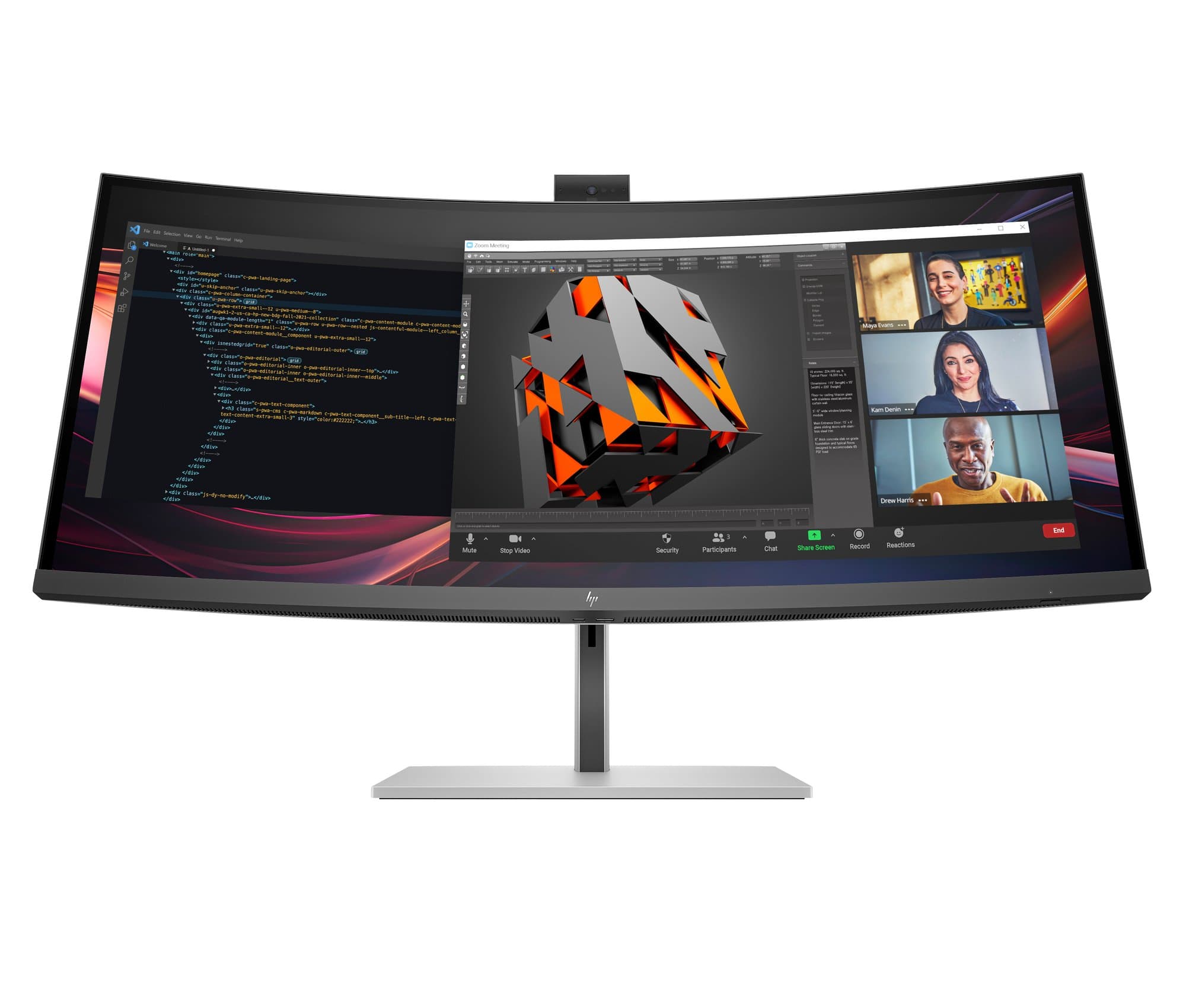 HP HP Series 7 Pro 734pm 34 inch WQHD Conferencing Monitor 8K157UT