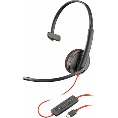 HP HP Poly Blackwire 3210 Monaural USB-C Headset +USB-C/A Adapter 8X214AA