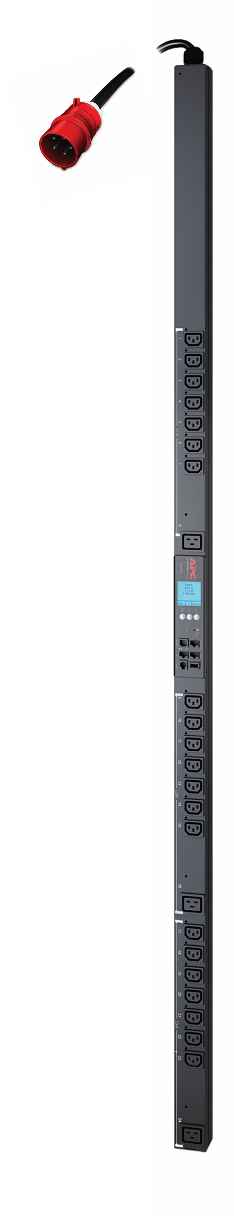 APC APC (AP8681) RACK PDU 2G, MTRD OUTLT W SWITCHING, ZEROU, 11.0KW, 230V, (21) C13 & (3) C19 AP8681