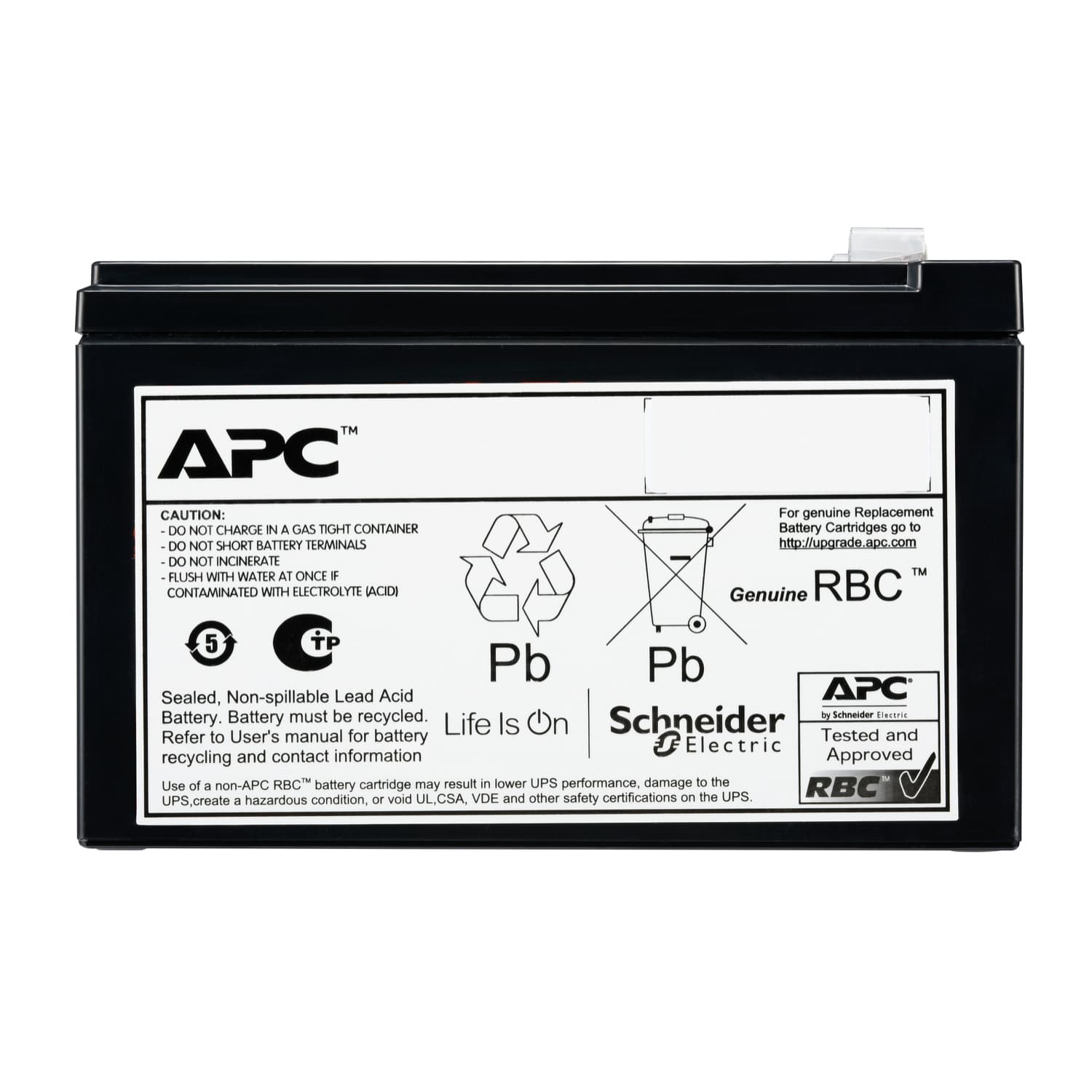 APC APC REPLACEMENT BATTERY CARTRIDGE #205. VRLA, 9AH, 72V DC, 2YR WARRANTY FOR SRV3K TWR UPS APCRBCV205