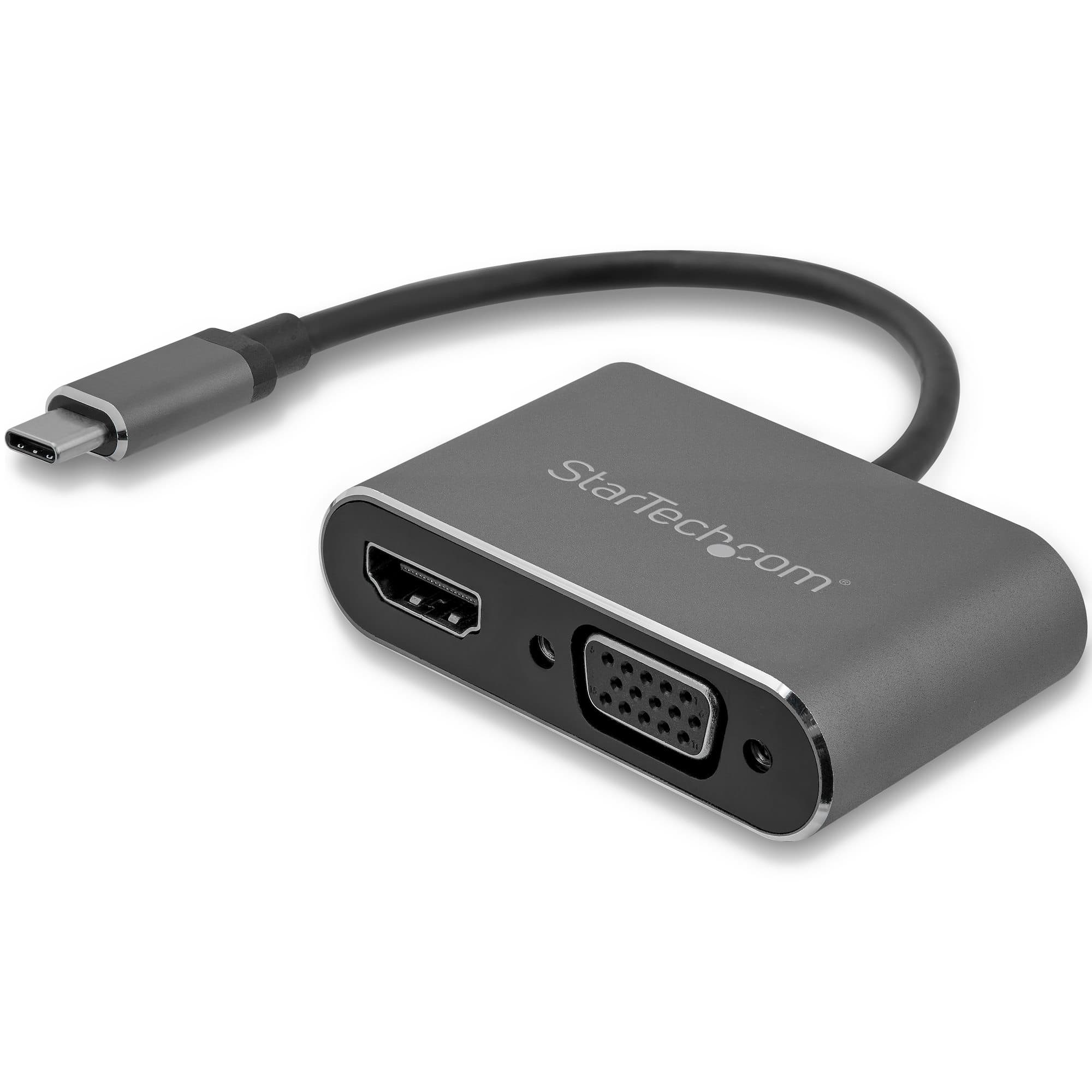STARTECH STARTECH.COM USB C TO VGA AND HDMI ADAPTER - ALUMINUM - USB-C MULTIPORT 3 YR CDP2HDVGA