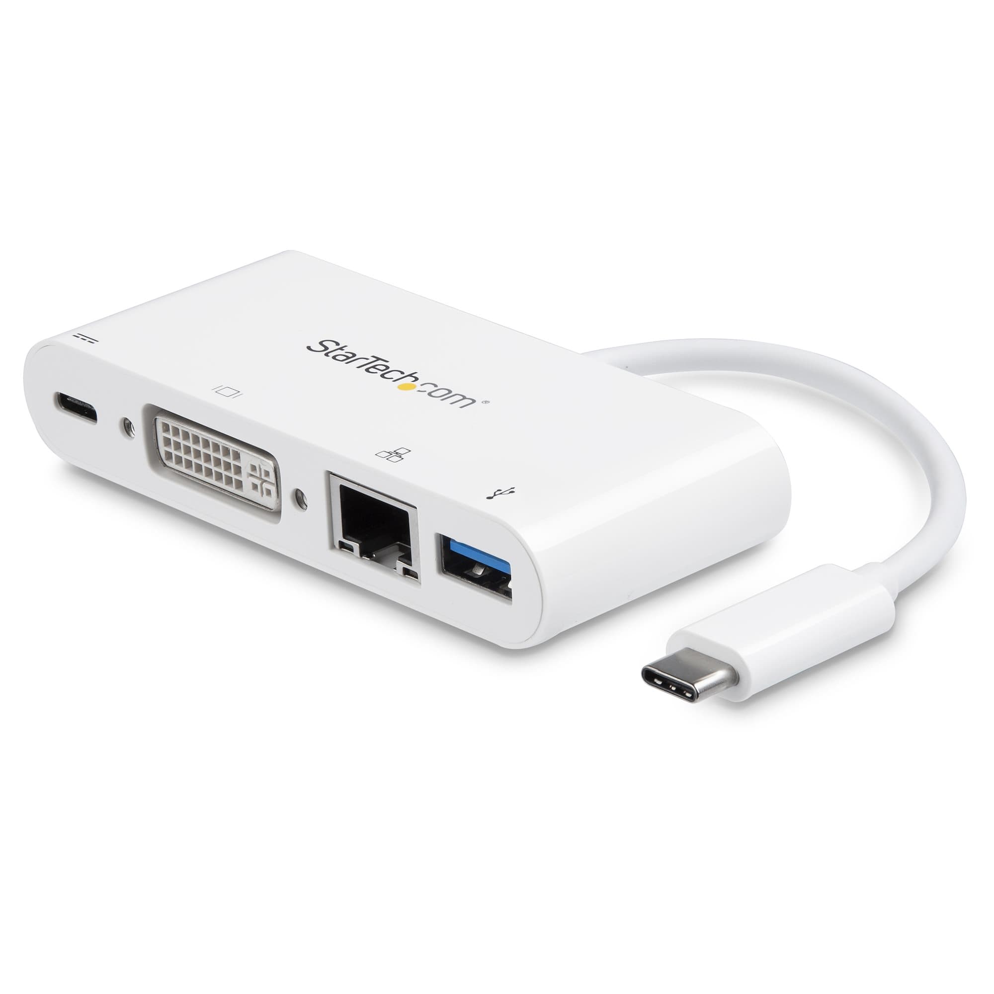 STARTECH STARTECH.COM USB-C MULTIPORT ADAPTER - PD - DVI - GBE - USB 3.0, 3 YR DKT30CDVPD