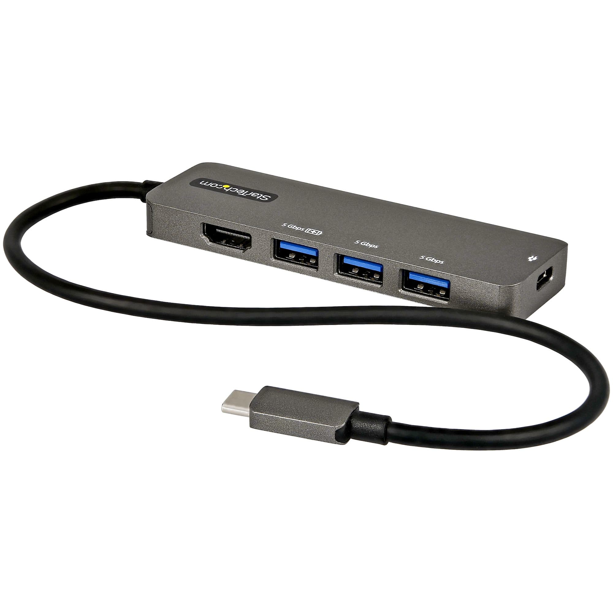 STARTECH STARTECH.COM USB C MULTIPORT ADAPTER - USB TYPE-C TO HDMI 4K 60HZ/PD/4XUSB 3 YR DKT30CHPD3