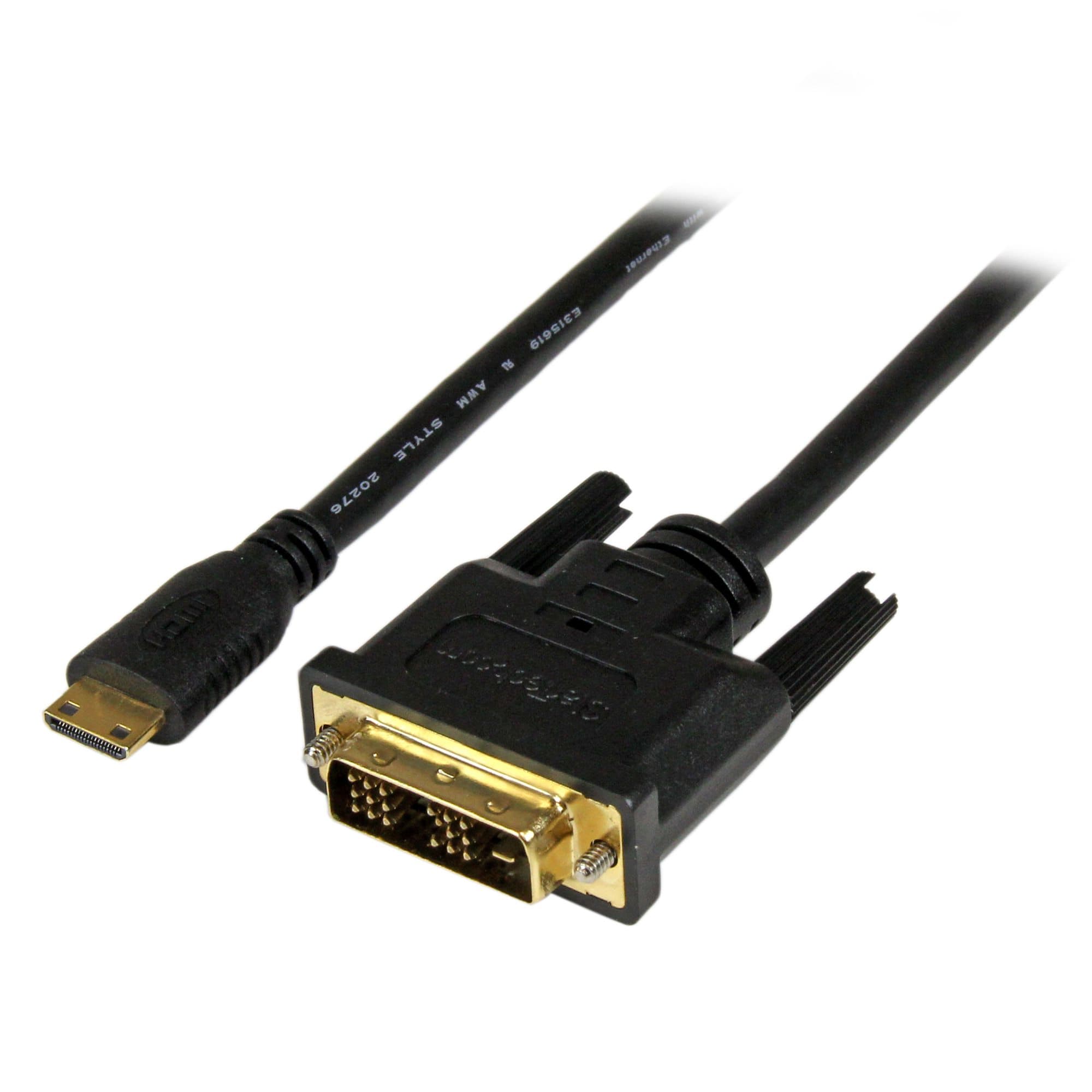 STARTECH STARTECH.COM 1M (3.3 FT) MINI HDMI TO DVI CABLE, DVI-D TO HDMI CABLE LTW HDCDVIMM1M