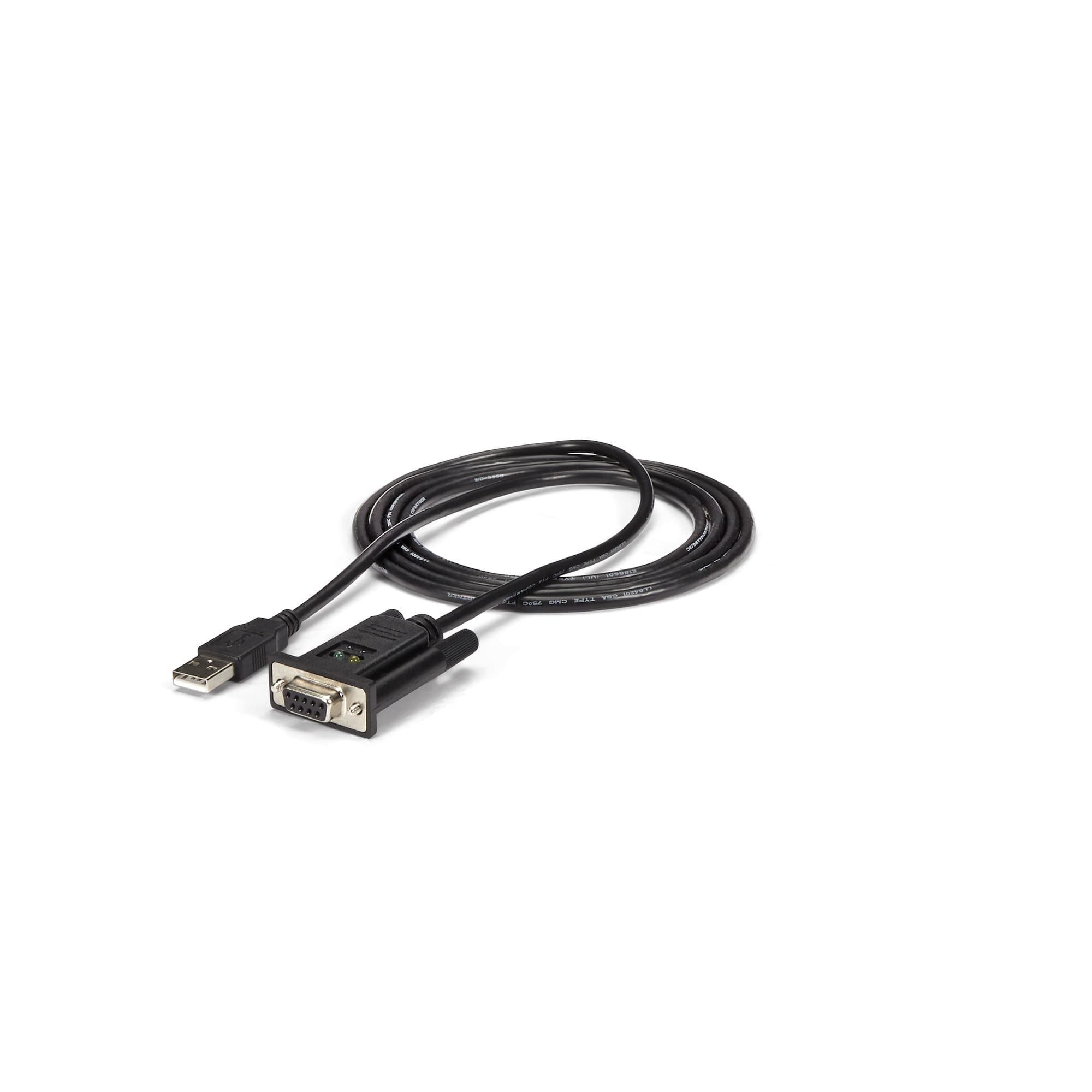 STARTECH STARTECH.COM USB TO NULL MODEM RS232 DB9 SERIAL DCE ADAPTER CABLE WITH FTDI 2 YR ICUSB232FTN