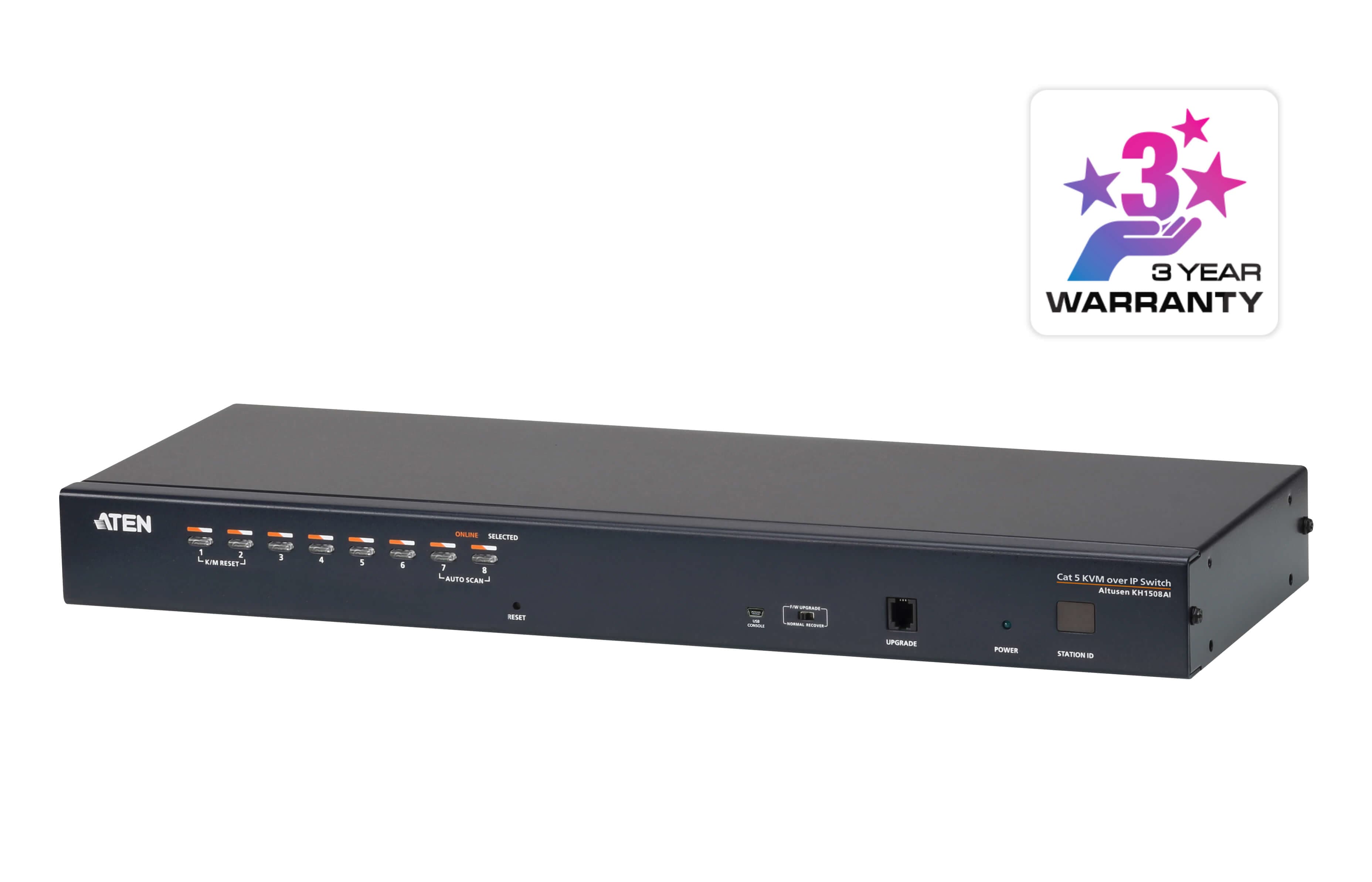 ATEN ATEN 1-CONSOLE HIGH DENSITY CAT 5 KVM OVER IP 8 PORT WITH DAISY-CHAIN PORT KH1508AI-AX-U