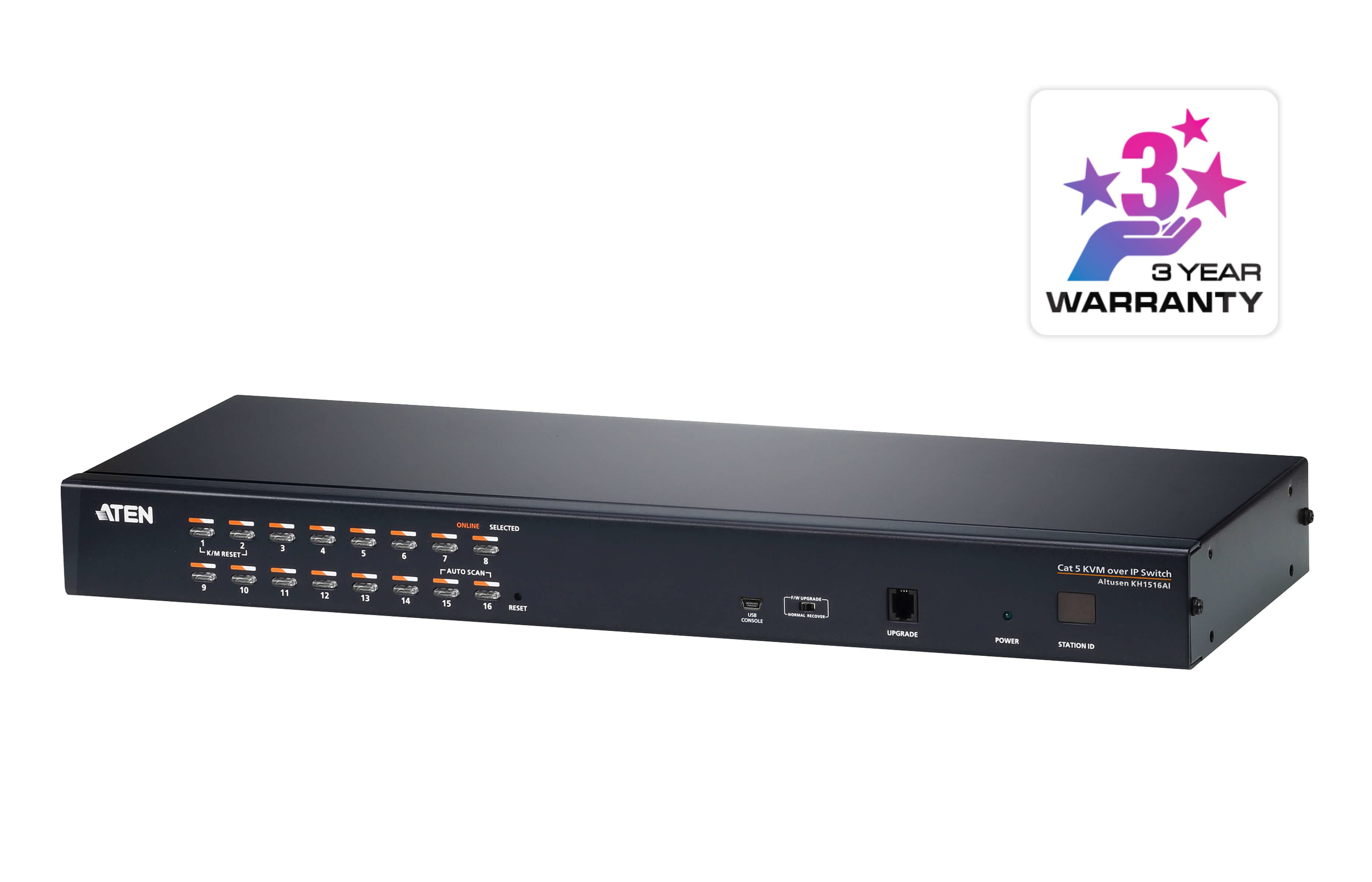 ATEN ATEN 1-CONSOLE HIGH DENSITY CAT 5 KVM OVER IP 16 PORT WITH DAISY-CHAIN PORT KH1516AI-AX-U