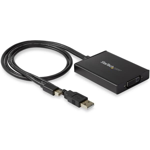 STARTECH STARTECH.COM MINI DP TO DUAL-LINK DVI ADAPTER - USB POWERED - BLACK, 3 YR MDP2DVID2