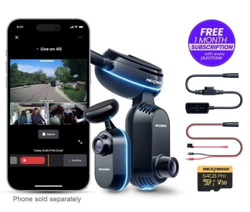 NEXTBASE NEXTBASE IQ 4K SMART DASH CAMERA WITH REAR CAMERA BUNDLE NBIQ4KUS-RWC
