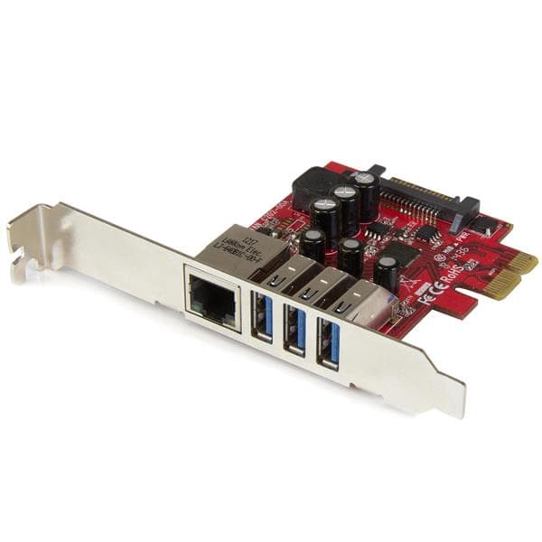 STARTECH STARTECH.COM 3 PORT PCI EXPRESS USB 3.0 CARD + GIGABIT ETHERNET 2 YR PEXUSB3S3GE