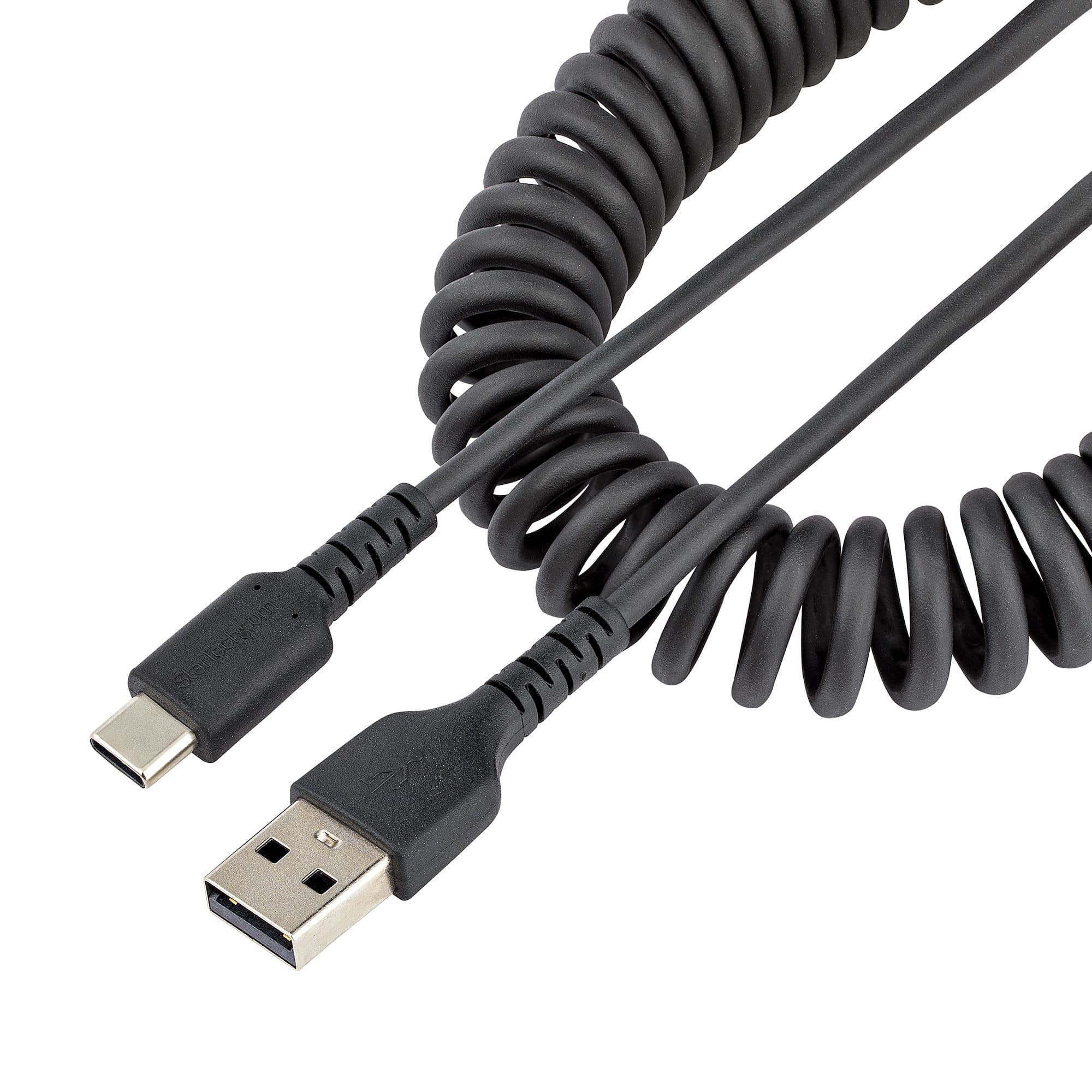 STARTECH STARTECH.COM 1M USB A TO C CHARGING CABLE, DURABLE COILED USB CABLE, LTW R2ACC-1M-USB-CABLE
