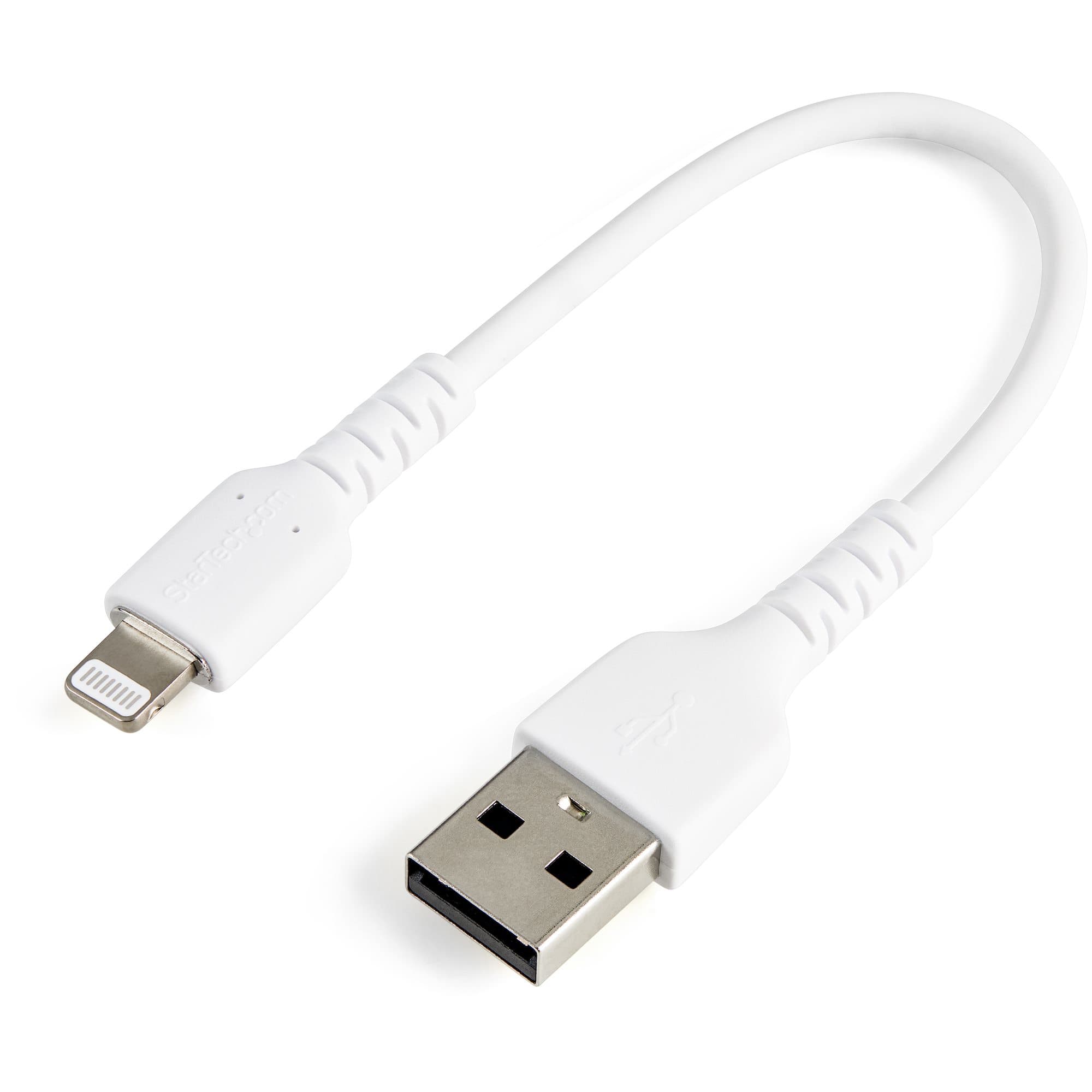 STARTECH STARTECH.COM 6 IN USB TO LIGHTNING CABLE - APPLE MFI CERTIFIED - WHITE, 2 YR RUSBLTMM15CMW