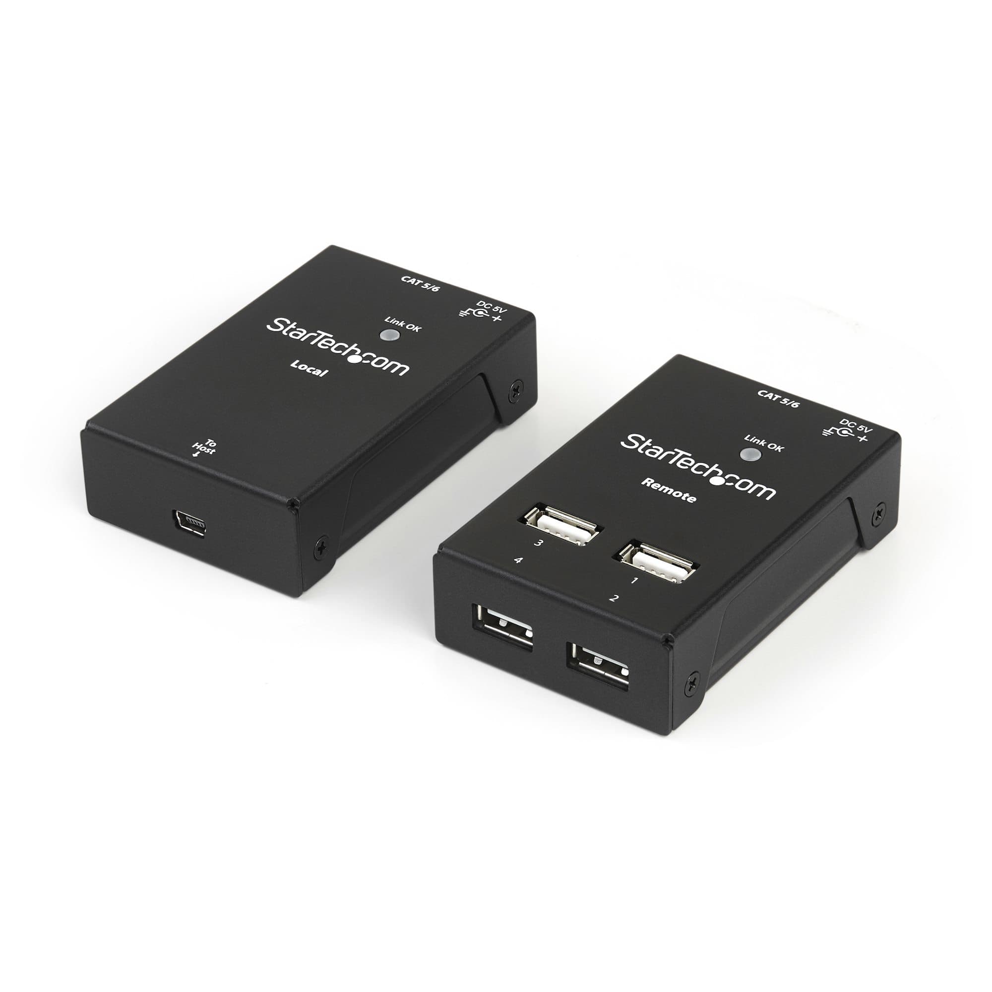 STARTECH STARTECH.COM 4 PORT USB 2.0-OVER-CAT5-OR-CAT6 EXTENDER - UP TO 165FT (50M) 2 YR USB2004EXTV