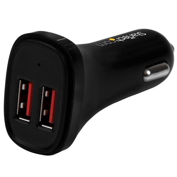 STARTECH STARTECH.COM DUAL PORT USB CAR CHARGER - 24W/4.8A - BLACK 2 YR USB2PCARBKS