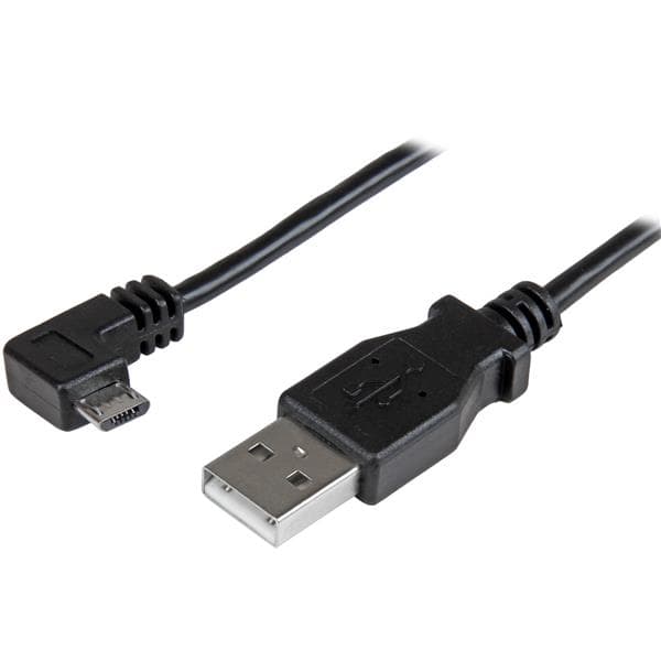STARTECH STARTECH.COM 3 FT RIGHT ANGLE MICRO-USB CHARGE & SYNC CABLE M/M 30/24 AWG LTW USBAUB1MRA