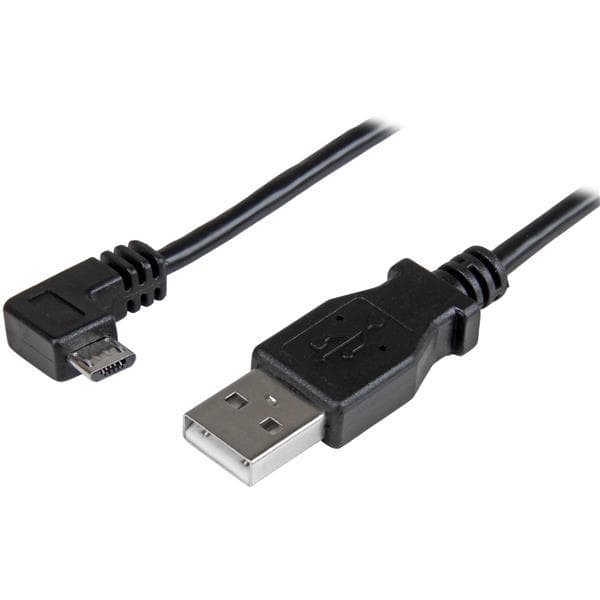 STARTECH STARTECH.COM 0.5 M RIGHT ANGLE MICRO USB CABLE - CHARGE SYNC CABLE - 24 AWG LTW USBAUB50CMRA
