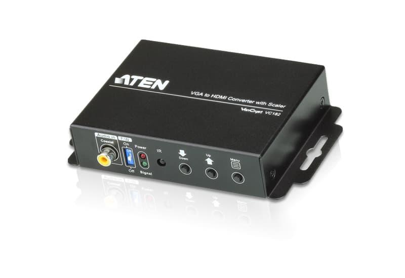 ATEN ATEN VGA(F) AND 3.5MM AUDIO TO HDMI(F) CONVERTER WITH SCALER VC182-AT-U