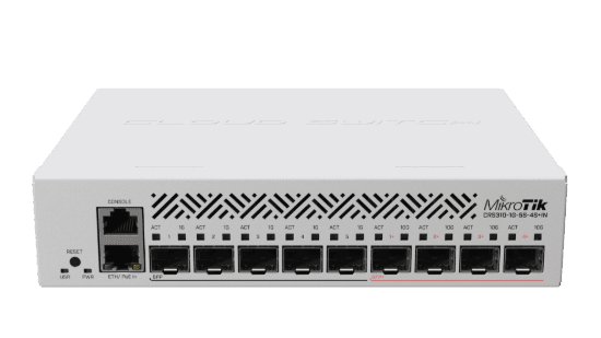 MikroTik MikroTik CRS310-1G-5S-4S+IN Multi-Gigabit SOHO Router Switch with 5 x 1G SFP ports, 4 x 10G SFP+ ports and 1 x Gigabit Ethernet CRS310-1G-5S-4S+IN
