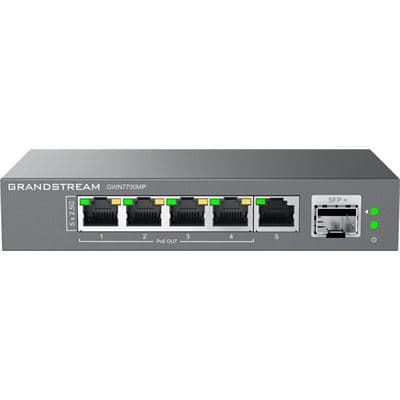 Grandstream Networks Grandstream GWN7700MP Unmanaged 2.5 MultiGigabit Switch with 5 x 2.5 GigE (4 x PoE), 1 x SFP+ GWN7700MP