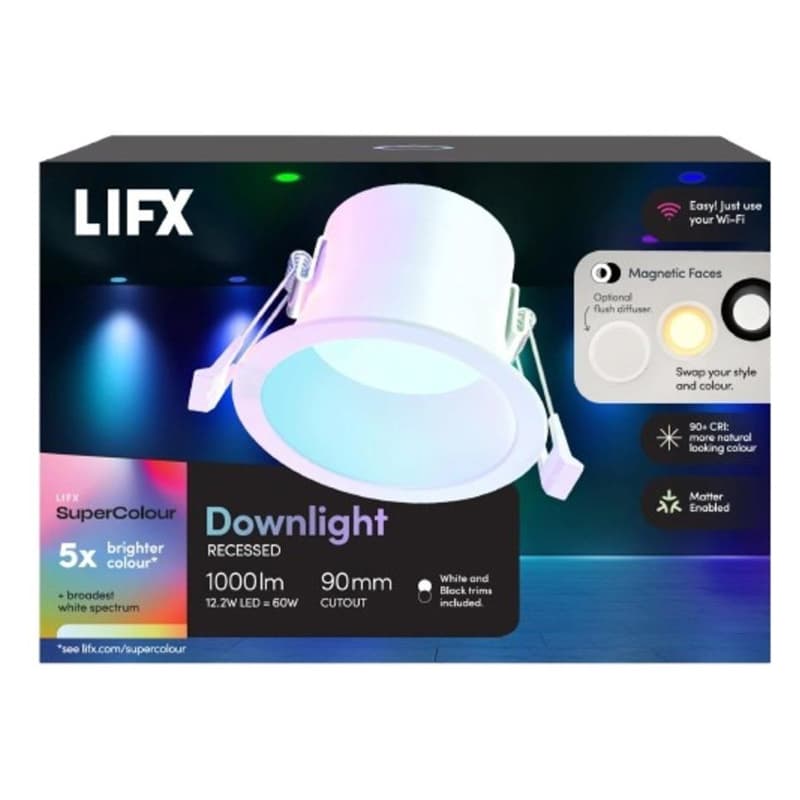 LIFX LIFX SuperColour Recessed Downlight 1000 Lumens LFXR4DBXTRGBWRTAU