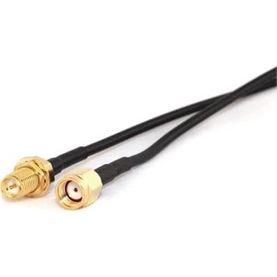 Go Wireless NZ RP-SMA Male to RP-SMA Female Bulkhead 20cm LLC100 50 Ohm Coax Pigtail P-45