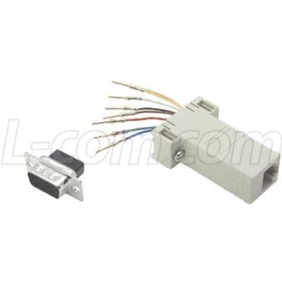 L-com L-com Shielded Modular Adapter DB9 Male RJ45 (8x8) Jack RS9EMI8M