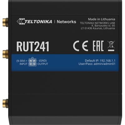Teltonika Teltonika RUT241 Global Industrial 4G/LTE WiFi Cellular Router with Digital IO RUT241Global