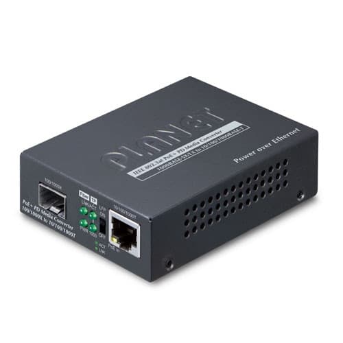Planet Planet GT-805A-PD 802.2at PoE+ PD 10/100/1000Base-T to 100/1000Base-x Media Converter AA120