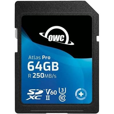 OWC 64GB Atlas Pro SDXC UHS-II V60 Media Card MC001