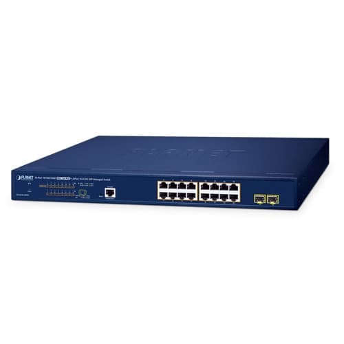 Planet Planet GS-4210-16P2S, IPv6/IPv4, 16-Port Managed 802.3at POE+ Gigabit Ethernet Switch + 2-Port 100/1000X SFP (220W) NS017