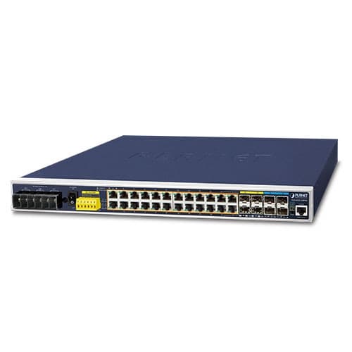 Planet Planet IGS-6325-24P4X Industrial L3 24-Port 10/100/1000T 802.3at PoE + 4-Port 10G SFP+ Managed Ethernet Switch (-40~75 degrees C) NS040
