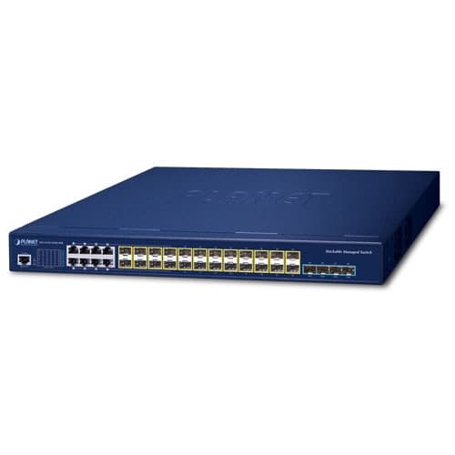 Planet Planet SGS-6310-16S8C4XR L3 16-Port 100/1000X SFP + 8-Port Gigabit TP/SFP + 4-Port 10G SFP+ Stackable Managed Switch (Dual 100~240V AC) NS117
