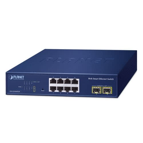 Planet Planet GS-2210-8T2S 8-Port 10/100/1000T + 2-Port 1000X SFP Web
Smart Ethernet Switch NS120