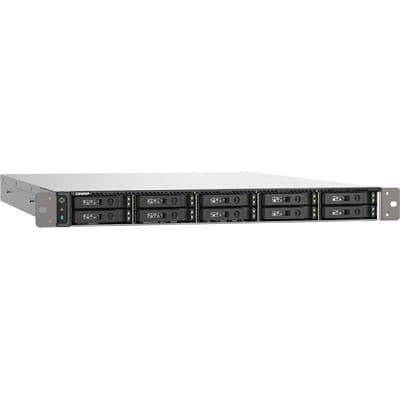 QNAP QNAP TS-h1090FU-7302P-128G 1U 10-bay all flash NAS, U.2/U.3 NVMe PCIe Gen4 x4 and SATA 6Gbps bays, AMD EPYC 7302P 16C 32T 3.1GHz, boost up to 3.2GHz, 128GB RIMM DR4 ECC RAM, 2 x 25GbE, 2 x 2.5GbE, 2 x PCIe Gen4 x16 slots, iSCSI, NFS, SMB, FC SAN, RAI TS-h1090FU-7302P-128G