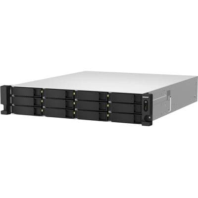 QNAP QNAP TS-h1887XU-RP-E2334-16G 18-Bay 2U rackmount NAS, Intel® Xeon® E-2334 4 cores / 8 threads 3.4 GHz processor (boost up to 4.8 GHz), 16 GB ECC DDR4, 12 x 2.5"/3.5" SATA 6Gbps HDD/SSD + 6 x 2.5" SATA 6Gbps, 2 x 10GBASE-T, 2 x 2.5GbE, 4 x USB 3.2 Gen TS-h1887XU-RP-E2334-16G