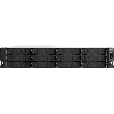 QNAP QNAP TS-h1277AXU-RP-R7-32G 2U 12-bay 3.5" SATA HDD NAS, AMD Ryzen  7000 series 8C16T (boost up to 5.3 GHz), 32GB DDR5 non-ECC RAM (max. 128GB total), 2x M.2 2280 PCIe Gen5 x2 slots for SSD cache, 2x 10GBASE-T + 2x 2.5 GbE RJ45, 3 x PCIe Gen 4 expansi TS-h1277AXU-RP-R7-32G