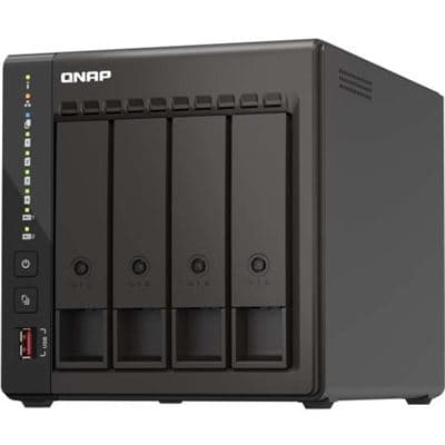 QNAP QNAP TS-453E-8G 4-bay desktop NAS, Intel Celeron J6412 4C 2.0GHz, burst 2.6GHz, onboard 8GB RAM, 2 x HDMI 1.4b, 2x M.2 2280 PCIe slots, 2x 2.5GbE, 2x USB 3.2 Gen2 Type A, 2x USB 2.0, long term supply up to 2029 TS-453E-8G