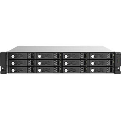 QNAP QNAP TL-R1220Sep-RP 12-bay 2U rackmount SAS 12Gbps JBOD expansion enclosure with SAS expander, 2.5:/3.5" SAS 12Gbps & SAS/SATA 6Gbps drives, 4 x SFF-8644 Mini-SAS HD ports, redundant PSU, without rail kit. TL-R1220Sep-RP