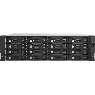 QNAP 16-bay 3U rackmount PCIe interface SATA JBOD expansion enclosure, 2.5/3.5" SATA 6Gbps drives, 2 ports (SFF-8644 1x2), short depth 14.59-inch / 370.65mm, redundant PSU, without rail kit. support TS-h3087XU-RP, TS-h2287XU-RP, TS-h1887XU-RP, TS-h987XU-R TL-R1600PES-RP